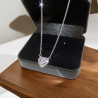 Collier argenté coeur strass Plaqué or blanc