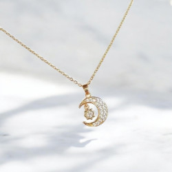 Collier doré étoile et lune Plaqué or