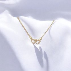 Collier doré coeurs entrelacés Plaqué or