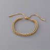 Bracelet mailles dorées noeud coulissant Plaqué or