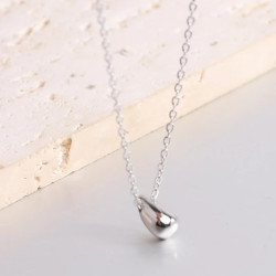 Collier argenté goutte Acier