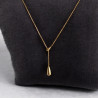 Collier cravate doré goutte d'eau Acier