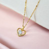 Collier doré coeur et strass Plaqué or