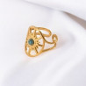 Bague ajustable doré étoile bleue Acier