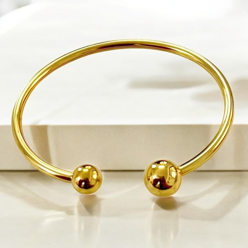 Bracelet jonc doré minimaliste Acier