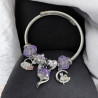Bracelet charms argenté renard violet