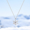 Collier argenté flocon de neige rotatif Plaqué or blanc