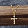 Collier doré croix zircon Acier