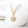 Collier doré flocon de neige strass Plaqué or