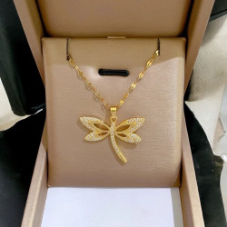 Collier doré libellule Plaqué or