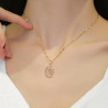 Collier doré lune et coeur Acier
