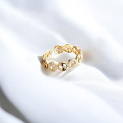 Bague ajustable dorée design plaqué or